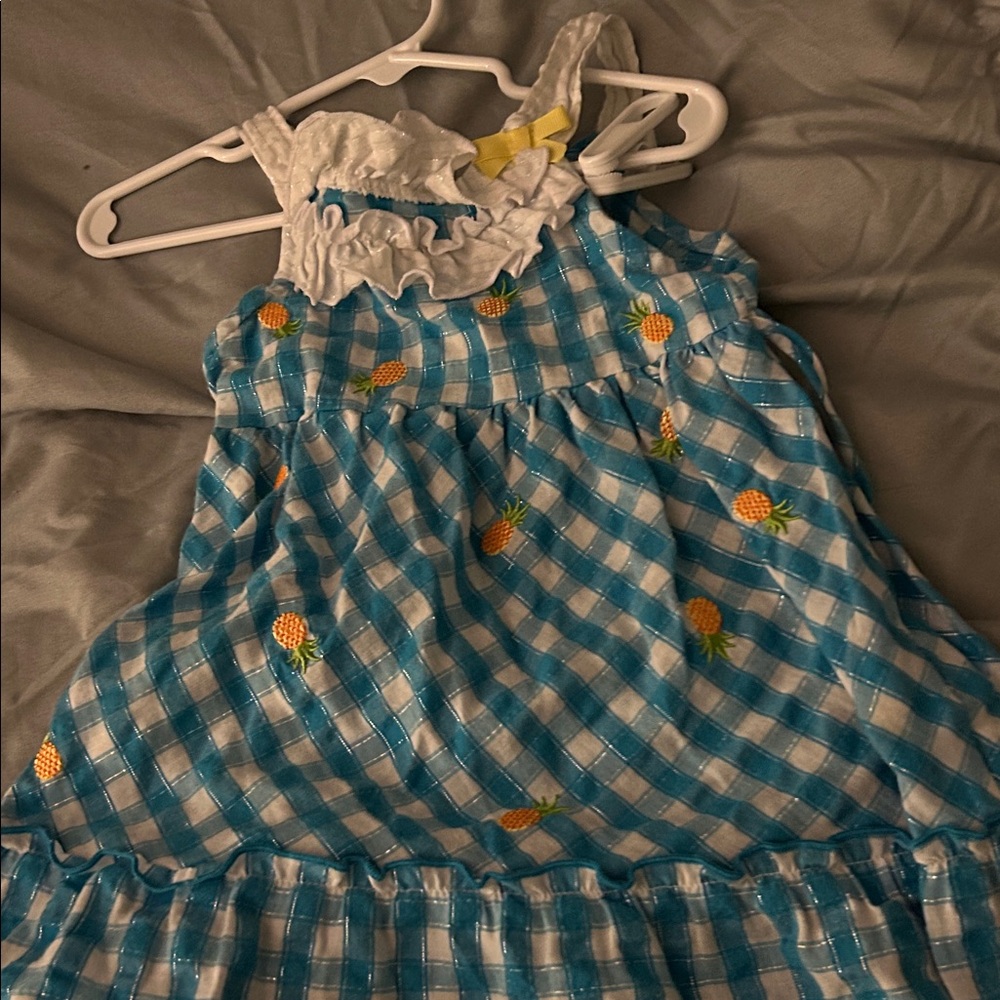 Youngland Blue and White Infant Dress
